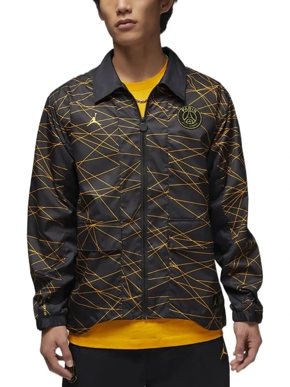 Jordan Kids Black Gold Graphic Puffer Jacket Paris Saint-Germain PSG 95C263-023